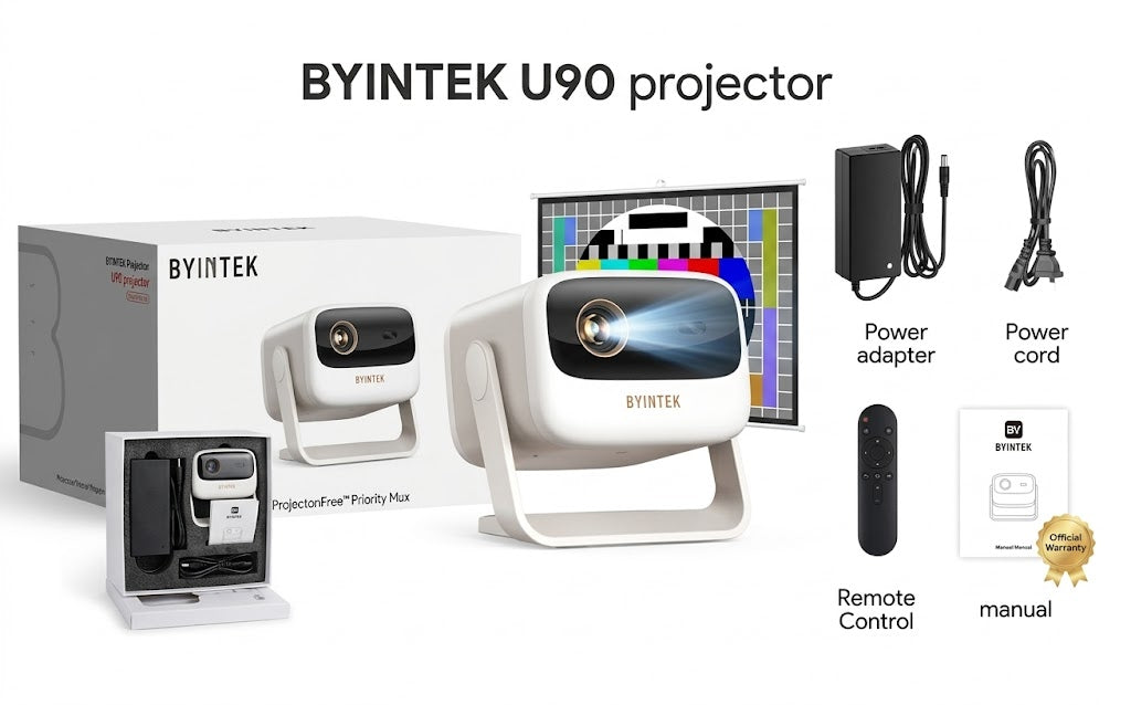 BYINTEK UFO U90 Max 4k Home Theater Living Room Dining Table Projector GTV